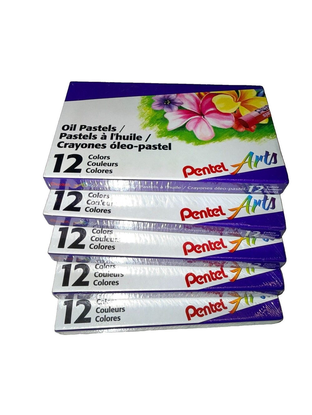 Pentel Oil Pastels 5 PACKS 12 Rainbow Colors Art Supply New Sealed PHN-12 60 Pcs